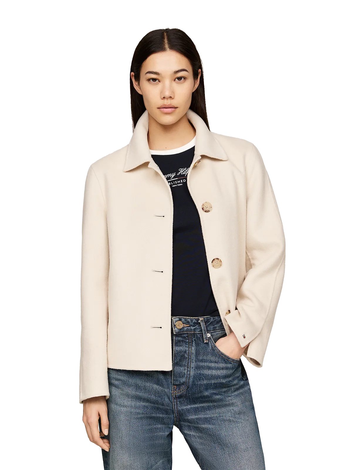 VESTE EN LAINE MéLANGéE - TOMMY HILFIGER pour FEMME | Printemps